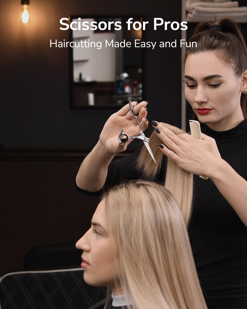 ULG professional barber shears in action demonstrate versatile use for trims and detailing.