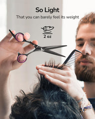ULG professional barber shear for salon-grade precision during detail work and layering