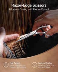 ULG 6.5-inch professional scissors balanced for blunt and point cuts