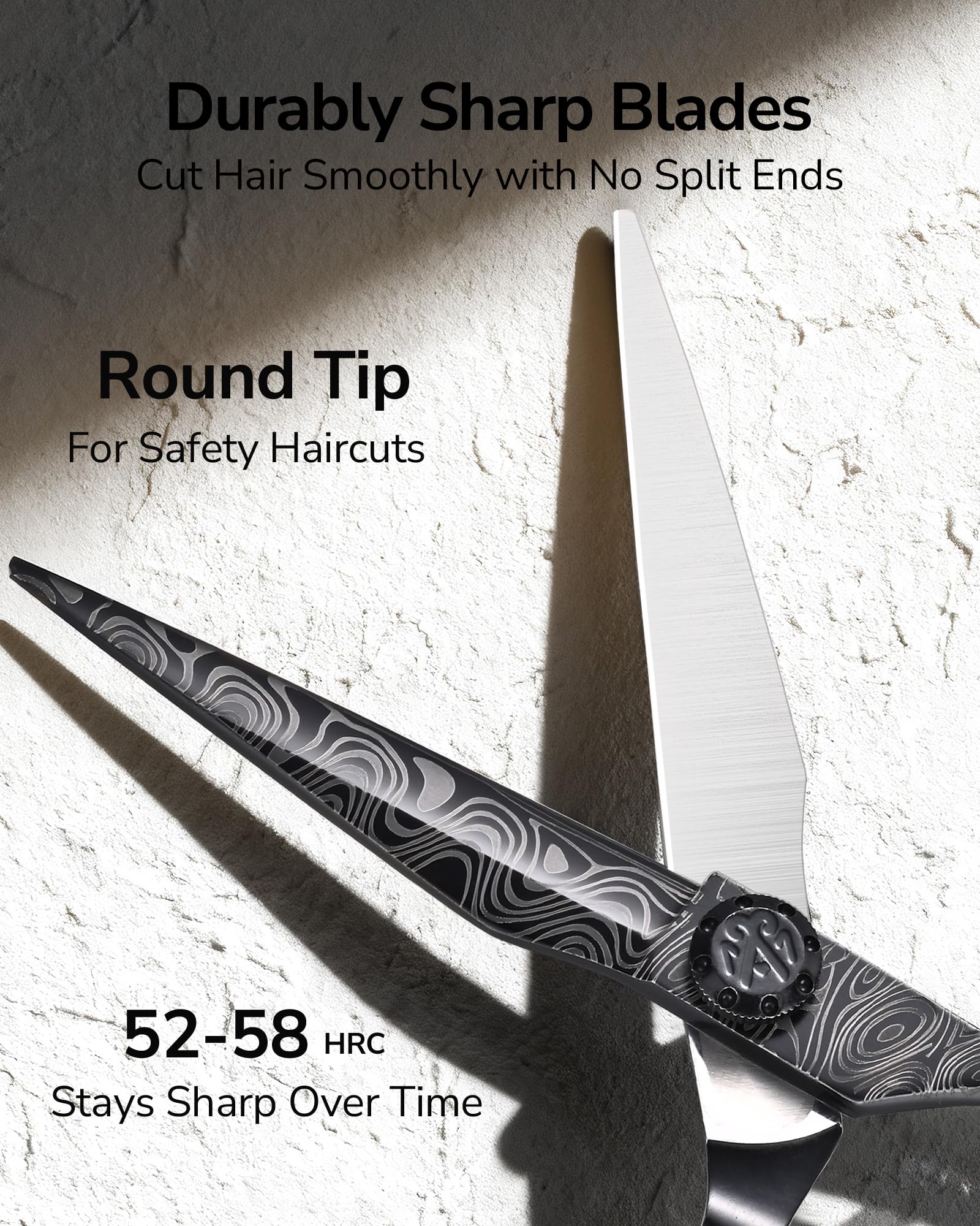 ULG offset handle barber shears designed for comfortable grip