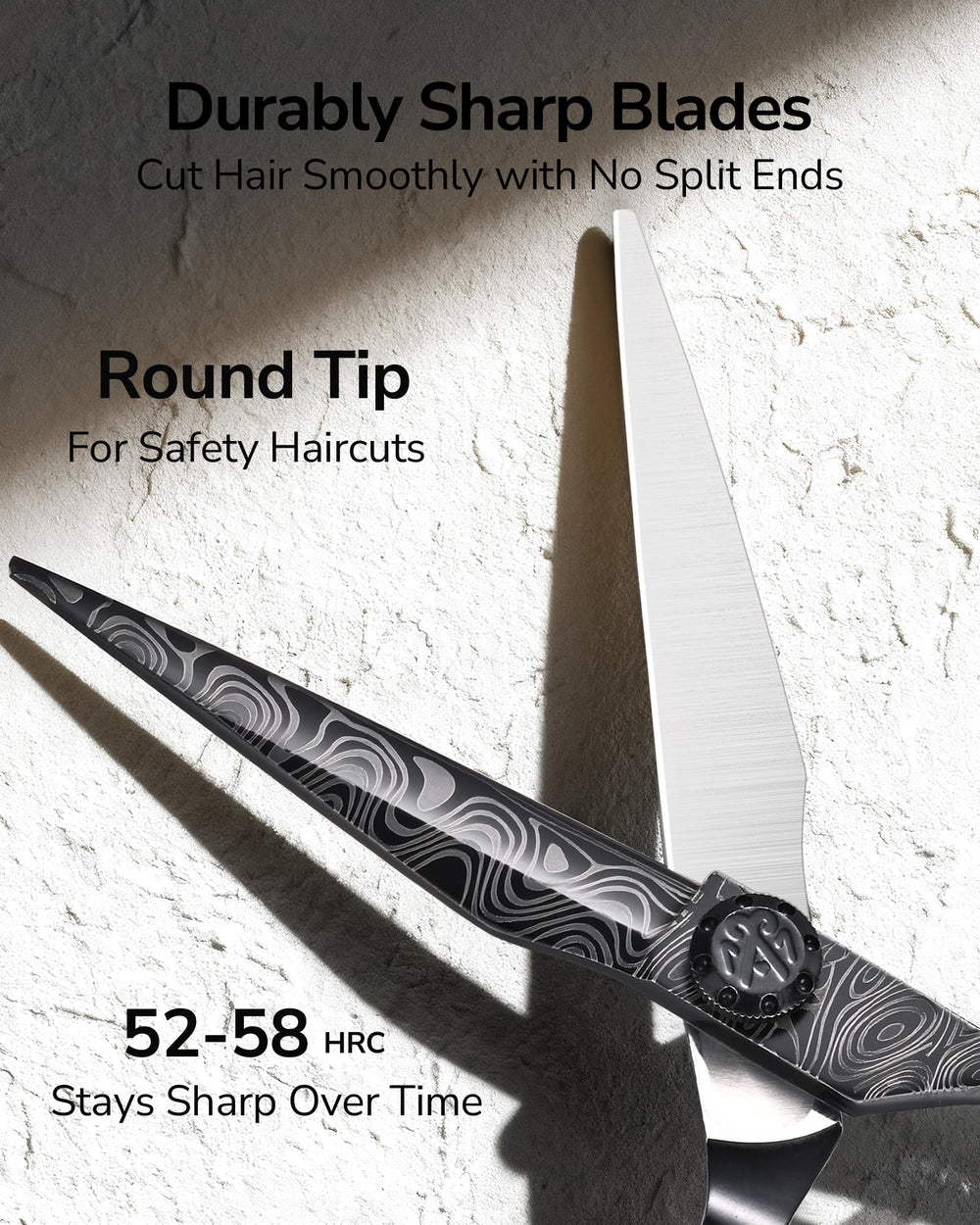 ULG offset handle barber shears designed for comfortable grip