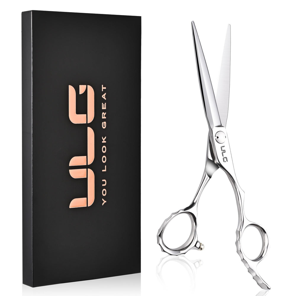 ULG professional hair cutting scissors razor-sharp blade close-up for precise cuts