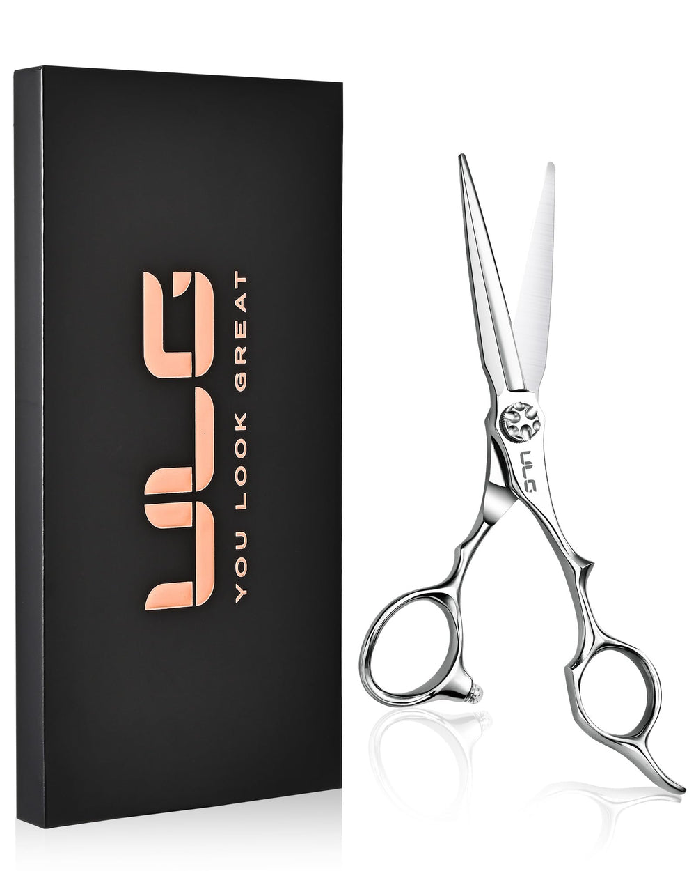 ULG professional hair cutting scissors front view for salon and home use