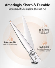 ULG professional hair cutting scissors with mirror finish for luxury aesthetics and rust resistance