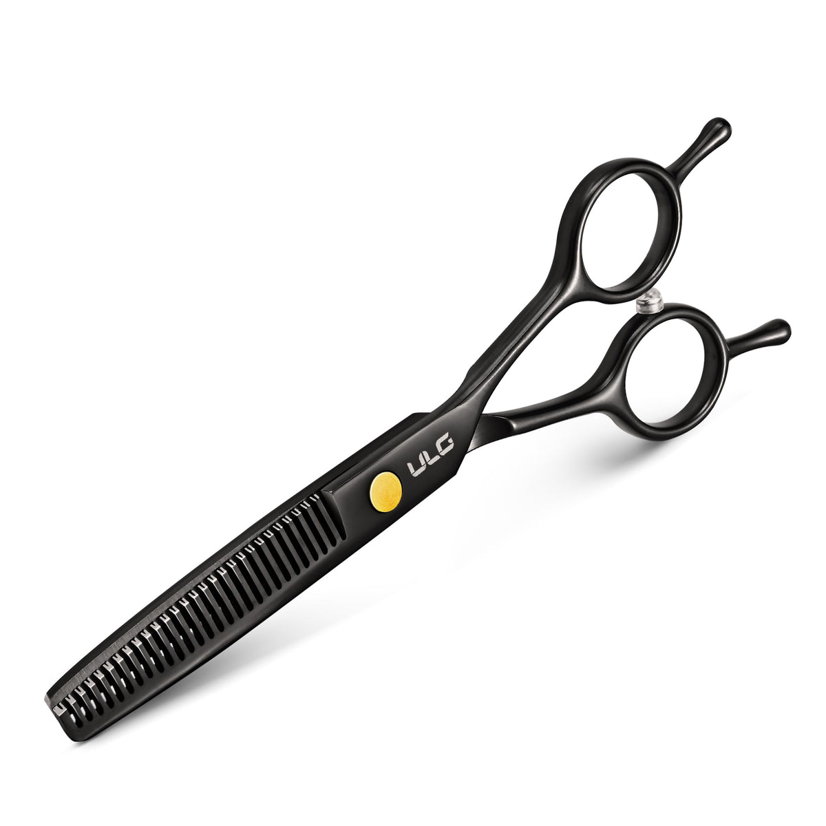 ULG thinning shears blade close-up highlighting ultra sharp blades for precise texture