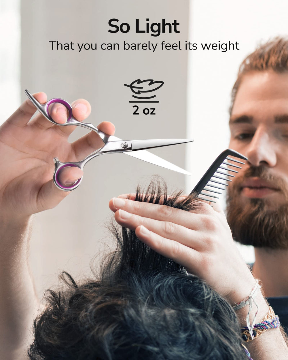ULG salon-use hair cut scissors 6.5 inches for versatile styling