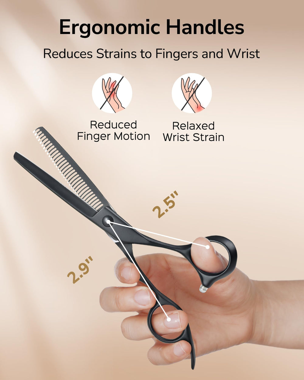 ULG Seamless thinning shears nitrogen cooling process close-up illustrating durability.