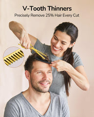ULG styling comb with gold finish for clean sectioning