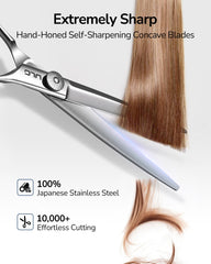 ULG thinning scissors for hair provide balanced thinning without bulk.