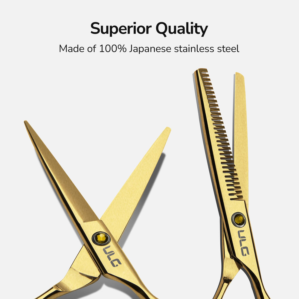 ULG thinning shears with 30 teeth for even texture and soft layering.