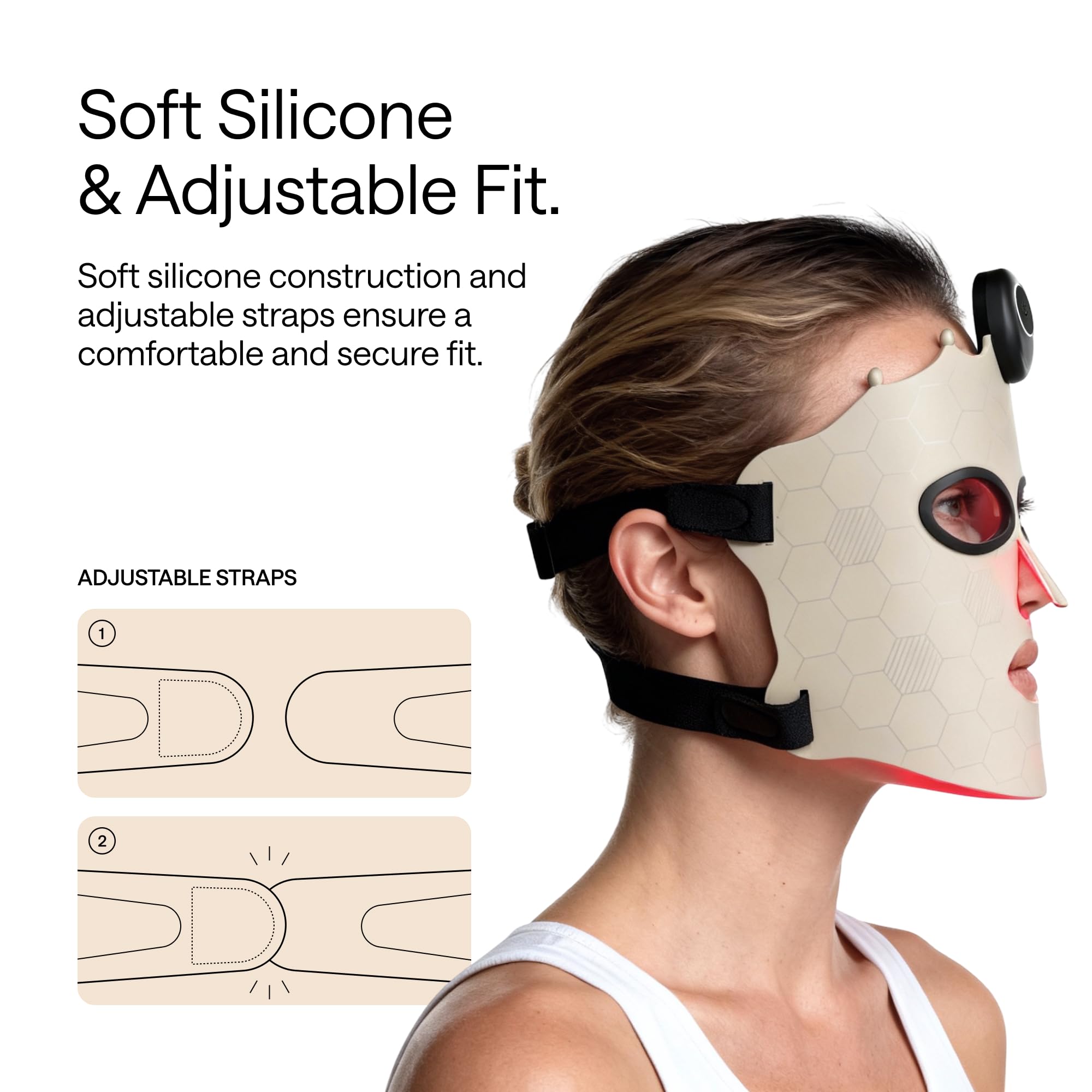 Adjustable strap provides a secure, snug fit for most users with Ulike ReGlow Lite