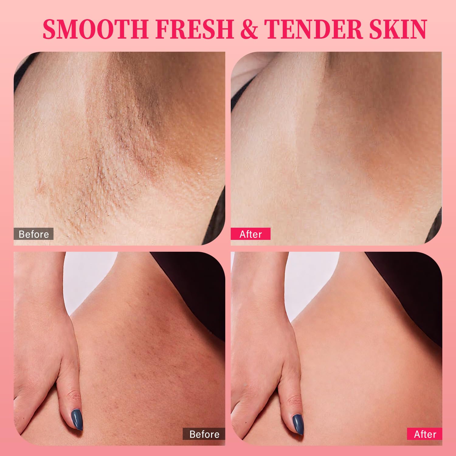 ulluxe bikini area exfoliator application on skin shows circular motion for gentle exfoliation