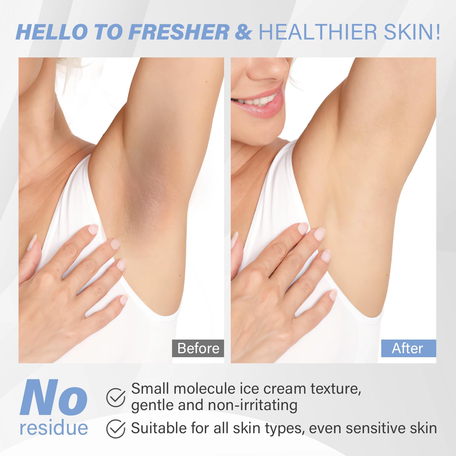 Ulluxe Charcoal Underarm Scrub used on armpit area for smoother skin.