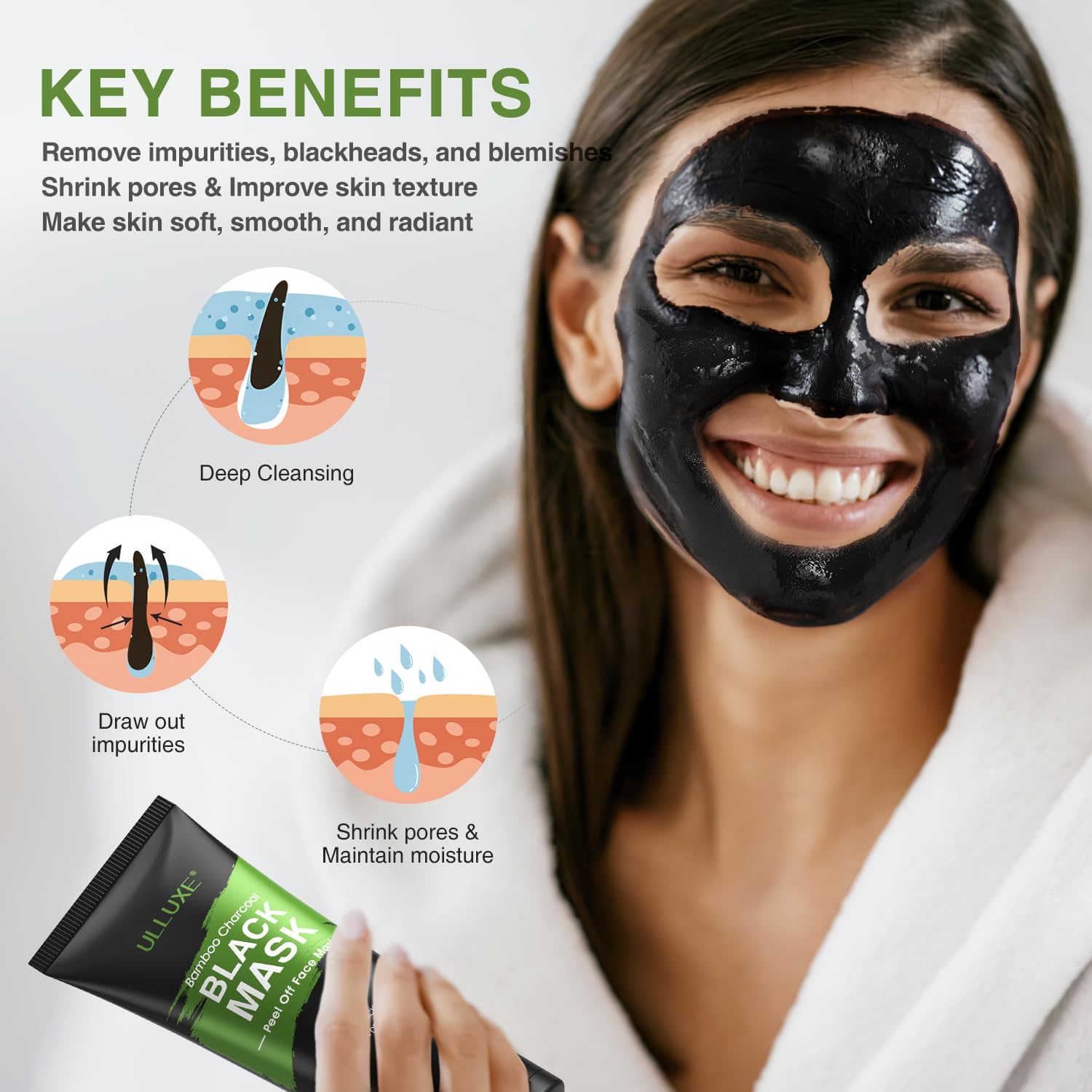 ulluxe nose area pore cleanse closeup highlights focused cleansing action.