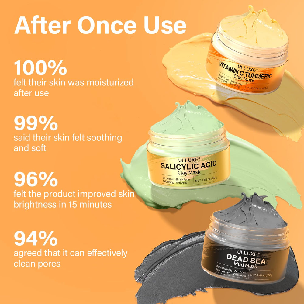 Ulluxe Travel-size face mask set ideal for on-the-go skincare.