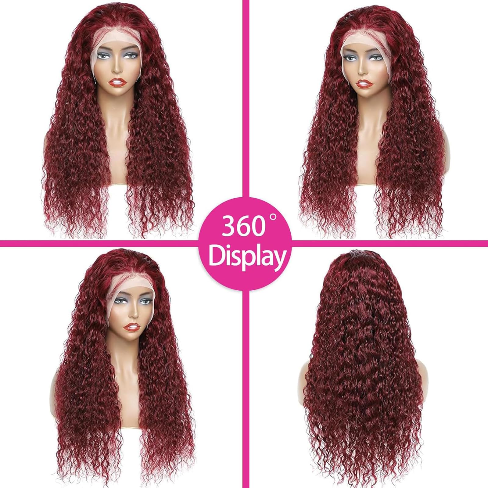 ULRICA Burgundy Wig Pre Plucked Natural Hairline provides a ready-to-wear, realistic look.