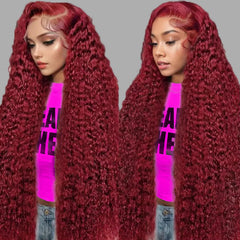 ULRICA Burgundy Wig Water Wave 26 Inch offers natural movement for daily wear.