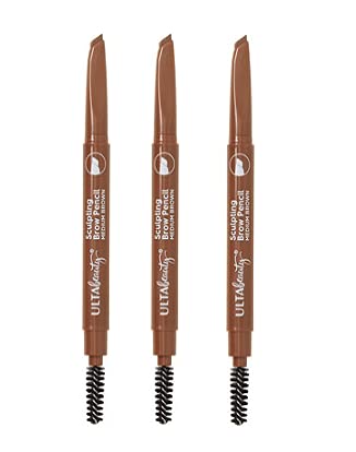 Ulta Beauty Sculpting Brow Pencil in soft brown, 3-pack, for quick brow definition.