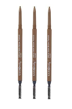 Ulta Beauty Ultra Slim Brow Pencil Taupe packaging highlights precise, wax-based formula for natural brows