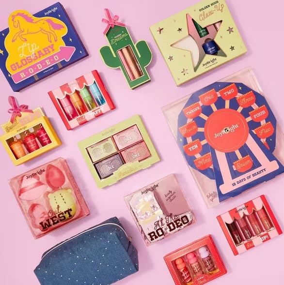 ULTA JoyBright gift-ready presentation enhances holiday gifting with elegant pink-blue design.