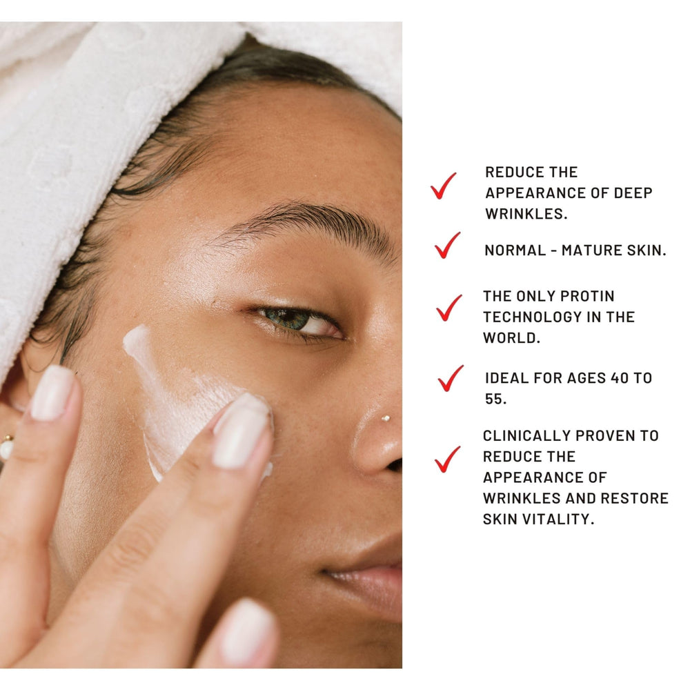 Ultimate Day Cream Set packaging highlighting Protin technology for firming.