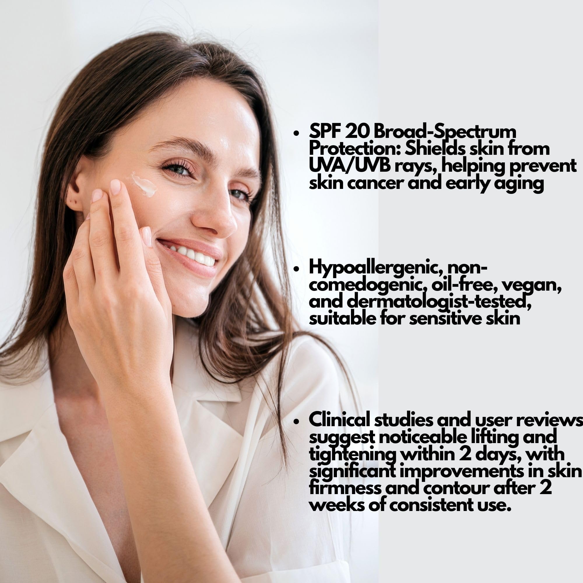 Texture-focused application of Ultimate Day Cream Set on skin shows rich hydration.