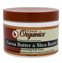 Ultimate Organics cocoa butter and shea 8 oz jar ready for daily moisturizing.