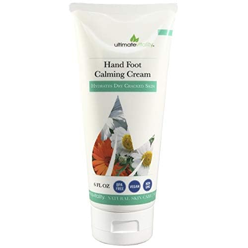 UltimateVitality Hand Foot Cream applied to hands showing fast absorption and relief.
