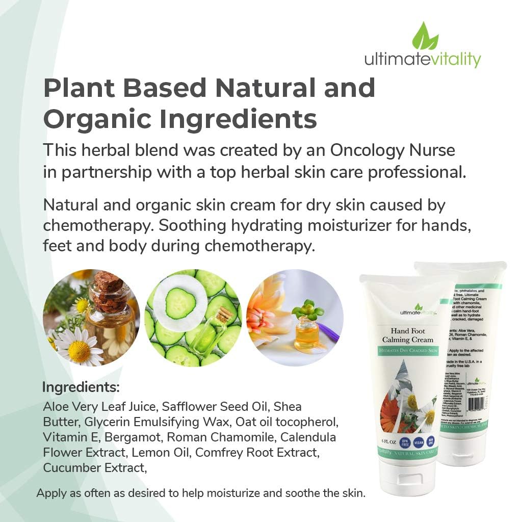 UltimateVitality Hand Foot Cream ingredients include aloe, shea, and cucumber extract.
