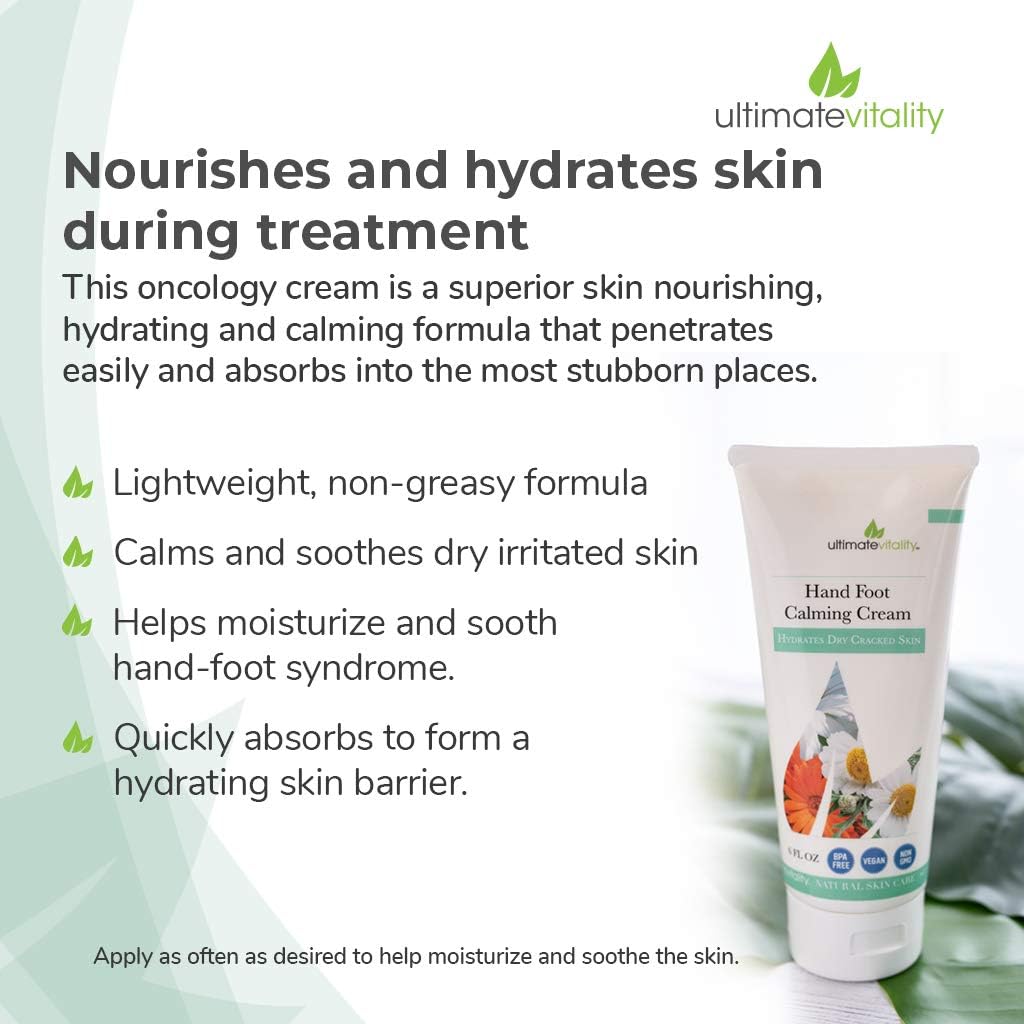 UltimateVitality Hand Foot Cream packaging showcasing plant-based ingredients and premium quality.
