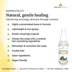UltimateVitality label close-up highlights organic botanicals for soothing scalp relief
