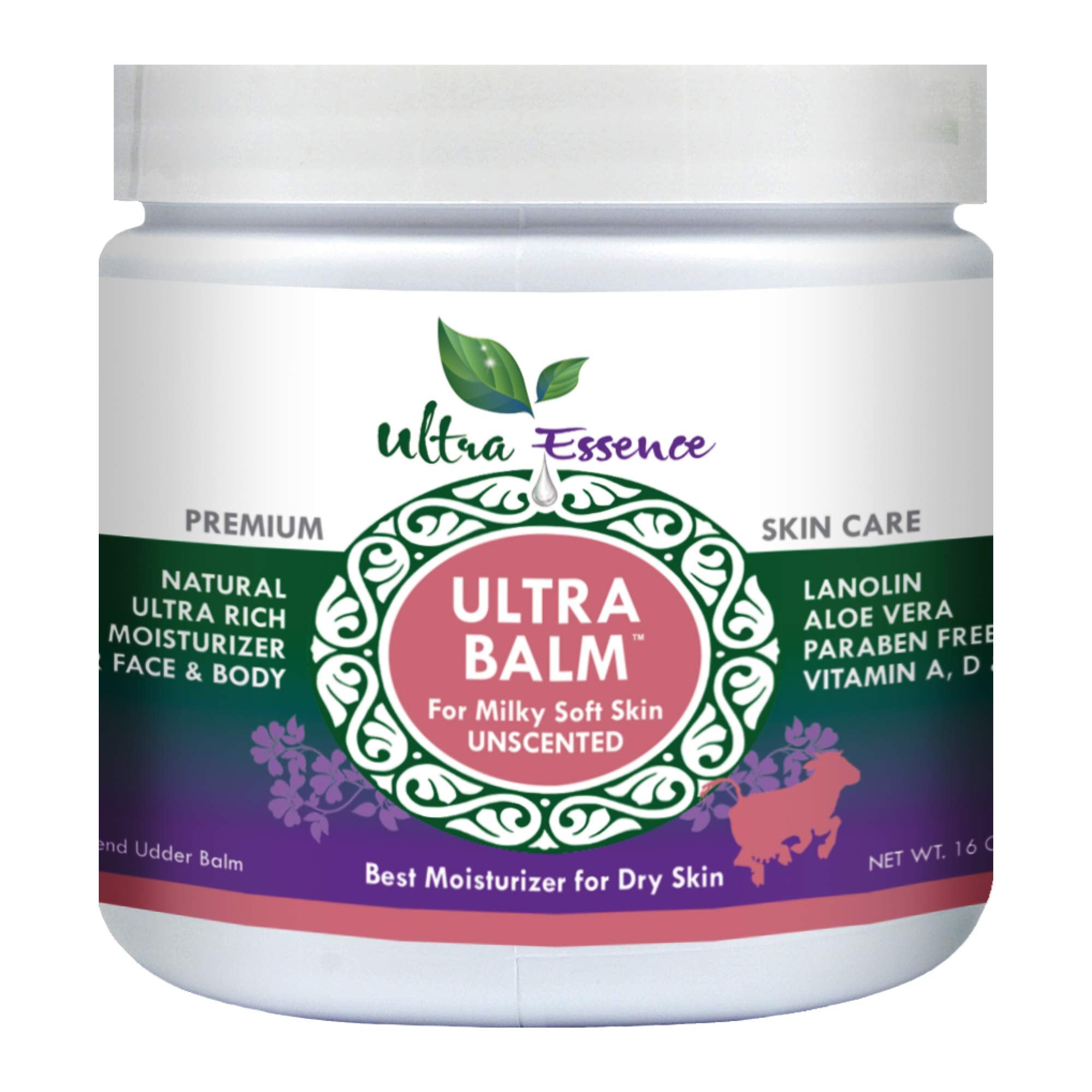 Ultra Balm 16oz bottle front showing unscented daily moisturizer for dry skin