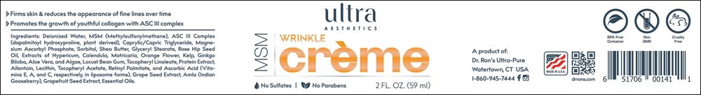 Close-up of Ultra Botanicals MSM Wrinkle Creme texture showing a creamy, even application.