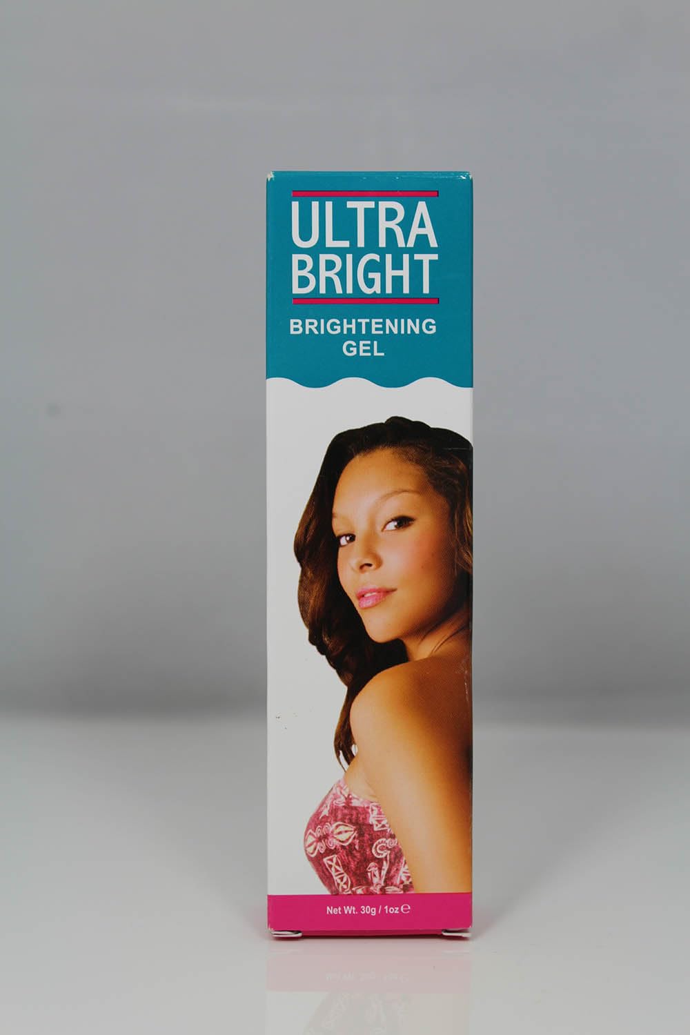 ULTRA BRIGHT Brightening Gel packaging box conveys premium skincare branding.