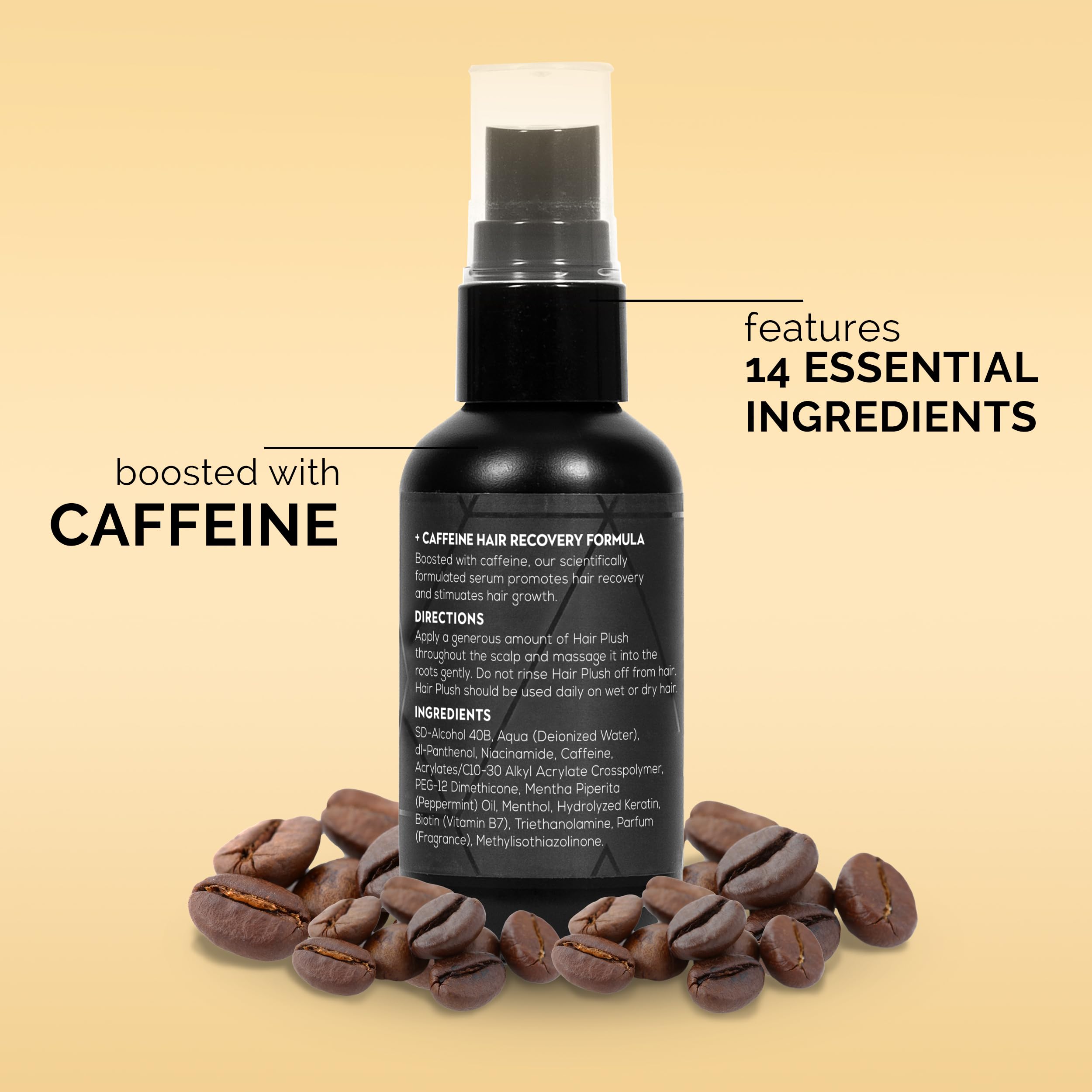 Hair Plush bottle pour showing controlled dispense for precise application