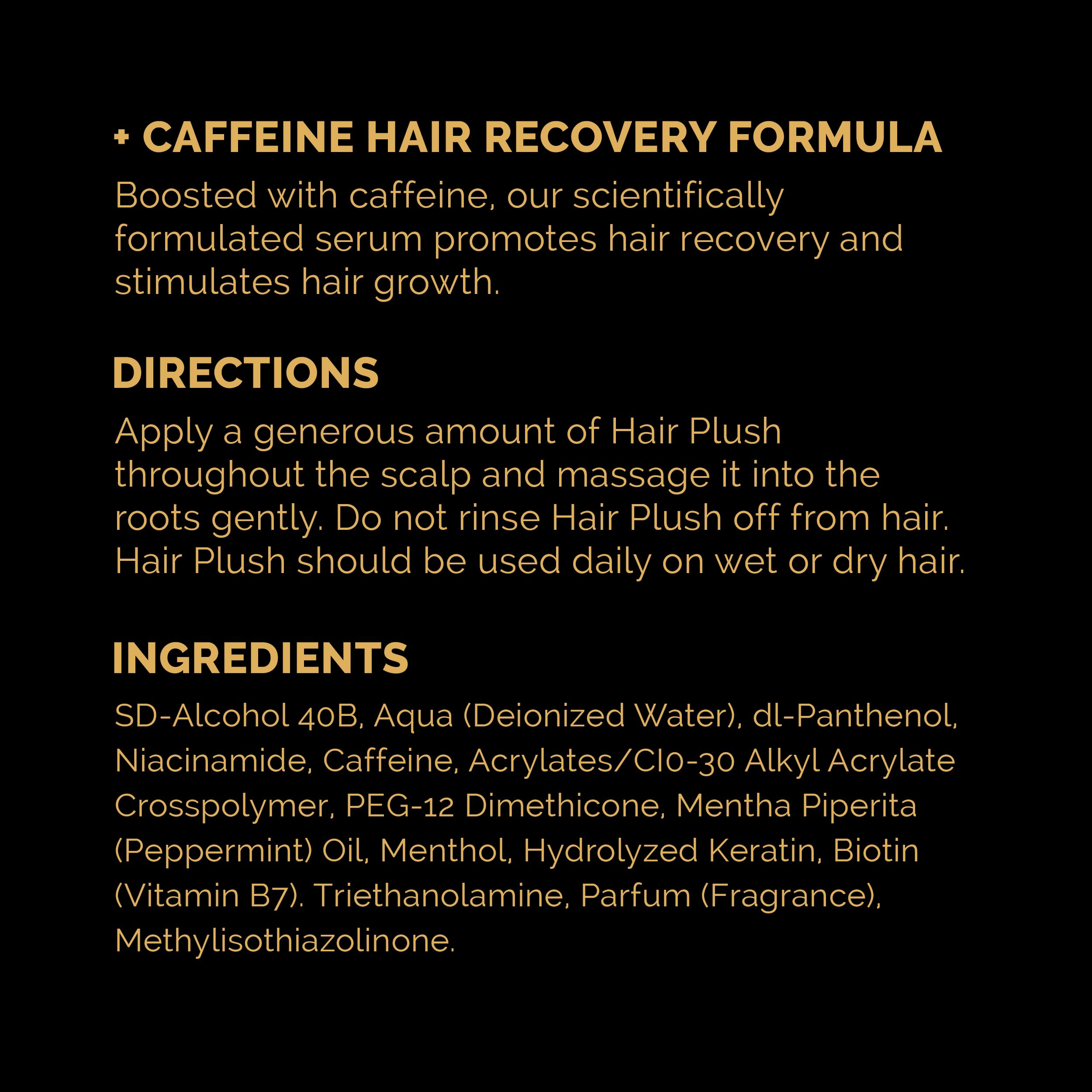 Hair Plush cooling menthol sensation on scalp