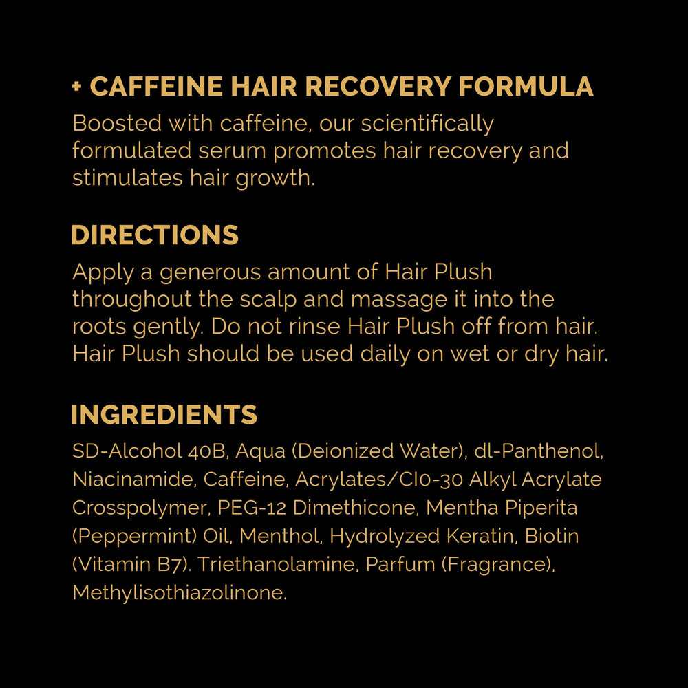 Hair Plush cooling menthol sensation on scalp