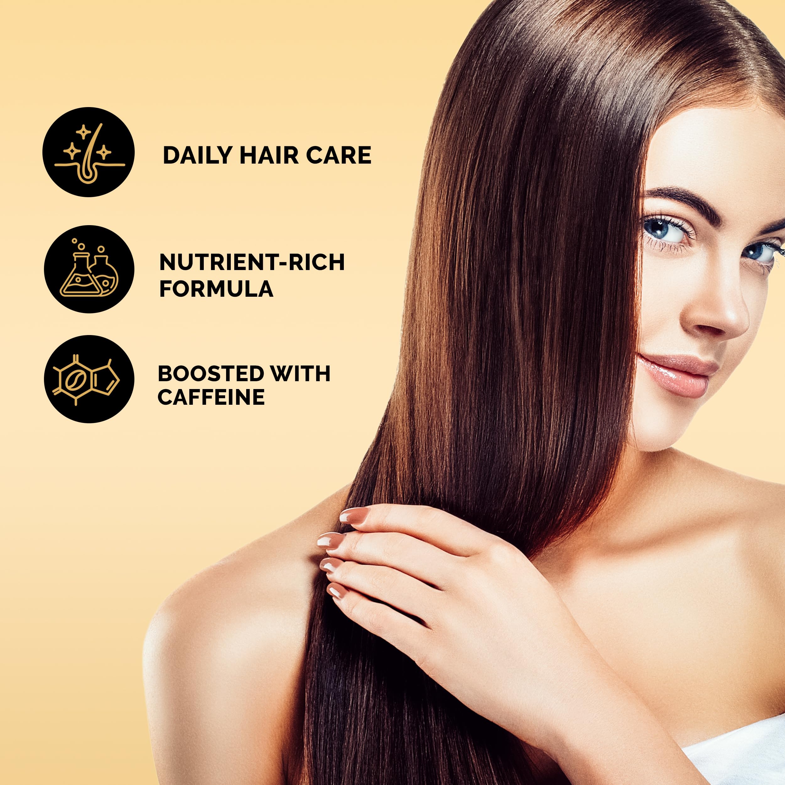 Serum drop from Hair Plush on fingertip, ready to apply
