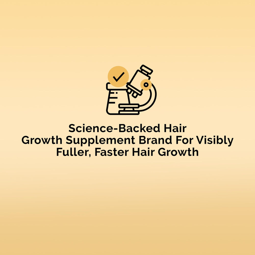 Ultrax Labs Hair Rush vitamin blend image showcasing 23 nutrients for hair health