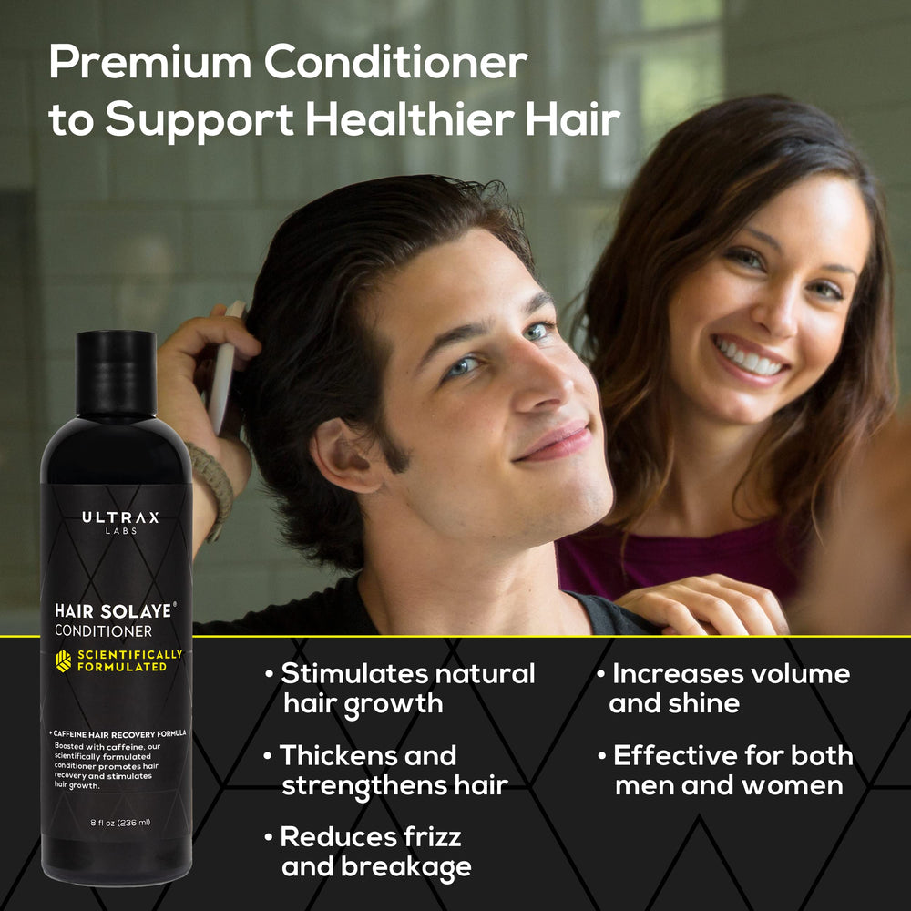 Ultrax Labs Hair Solaye conditioner pump and easy application close-up for quick 2-minute treatment