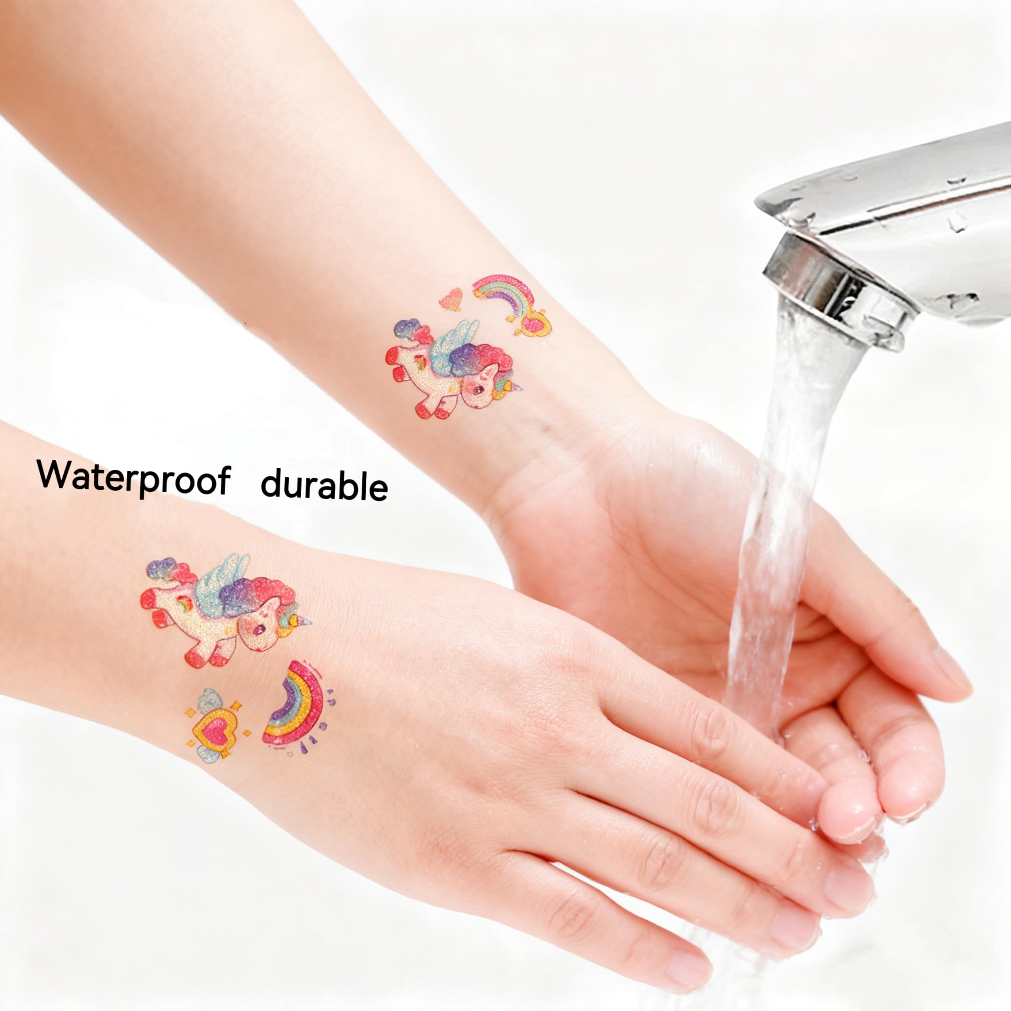 ULUEXEZA glow-in-the-dark tattoo stickers endure water and active wear.
