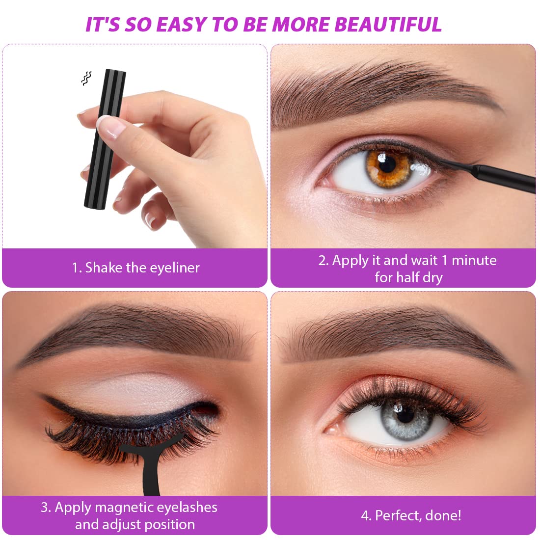 UMATE PLUS Easy-to-use Magnetic Eyeliner application in action.