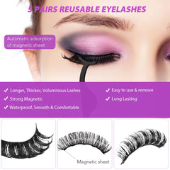 UMATE PLUS Five Pairs Reusable Lashes for versatile styles.