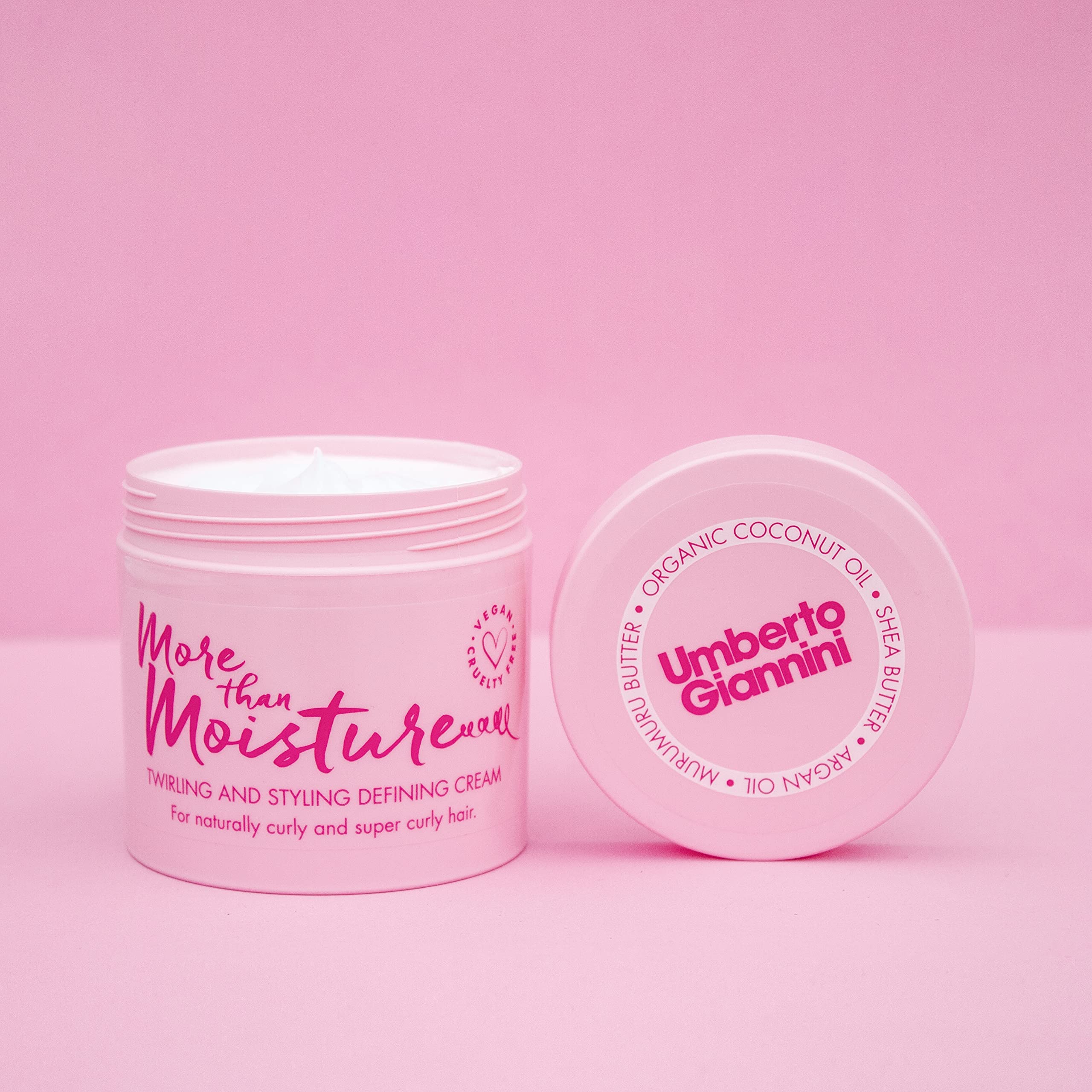 Hair with defined curls and soft shine using Umberto Giannini More Than Moisture Cream.
