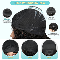 Glueless, seamless 3-in-1 flip-over design makes wearing easy for beginners.
