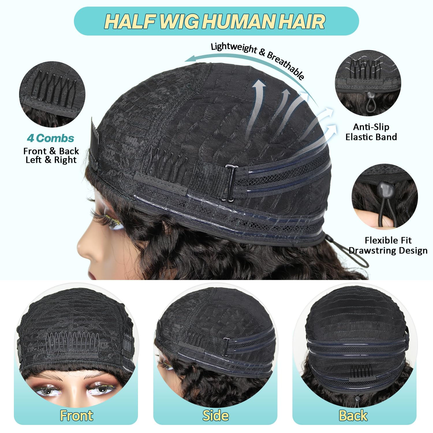 UMEGIRL Burmese curly half wig 20 inches with 250% density.