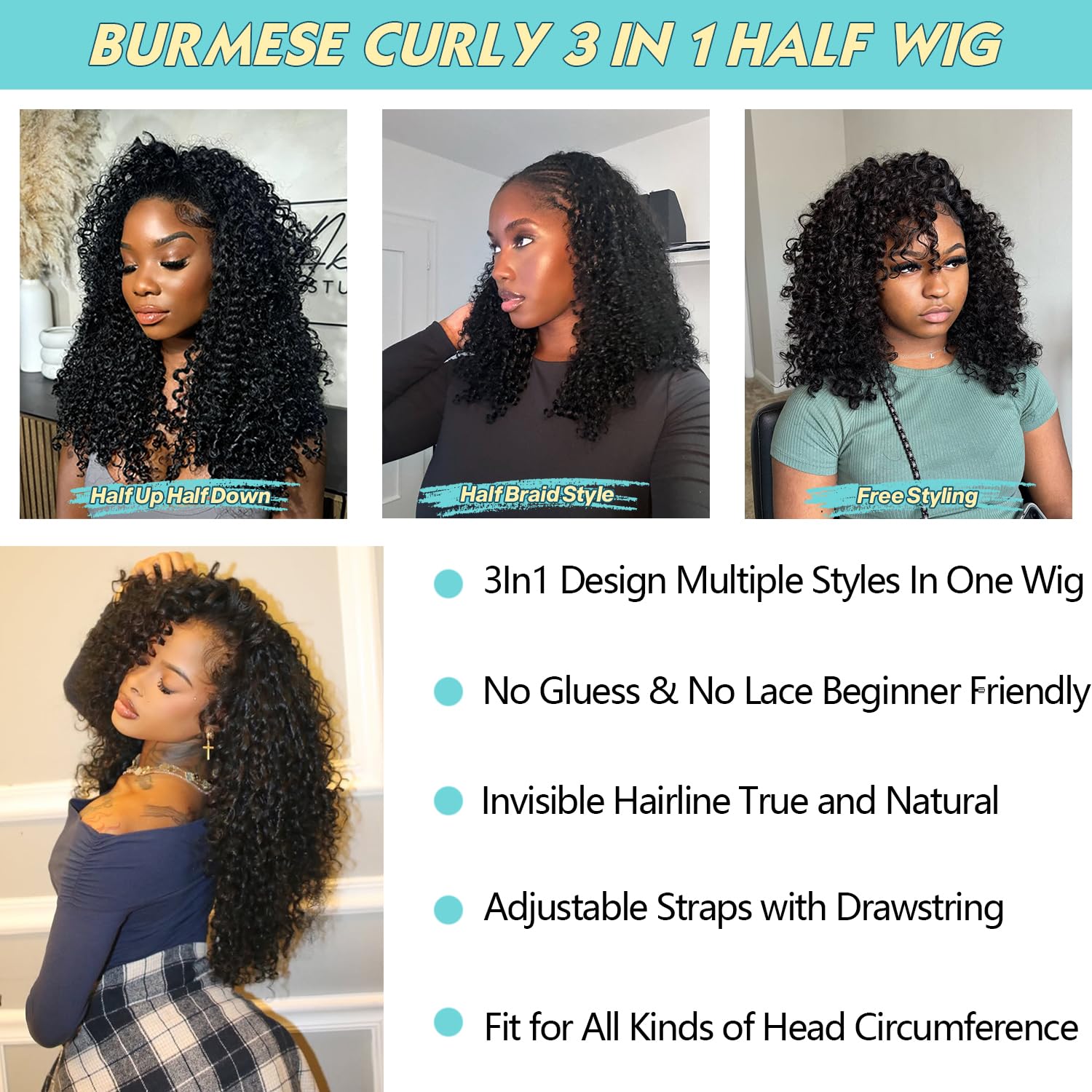 UMEGIRL spiral-end curls highlight for defined texture