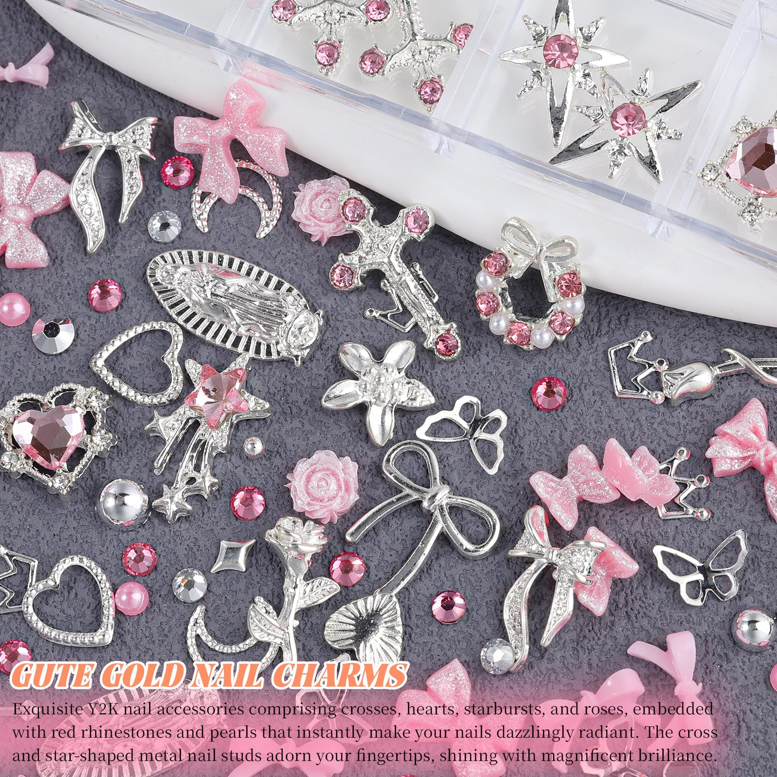 Umillars rhinestones and mini beads for sparkling texture on nails