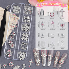 Umillars Y2K silver nail charms in action for bold, decorative nails
