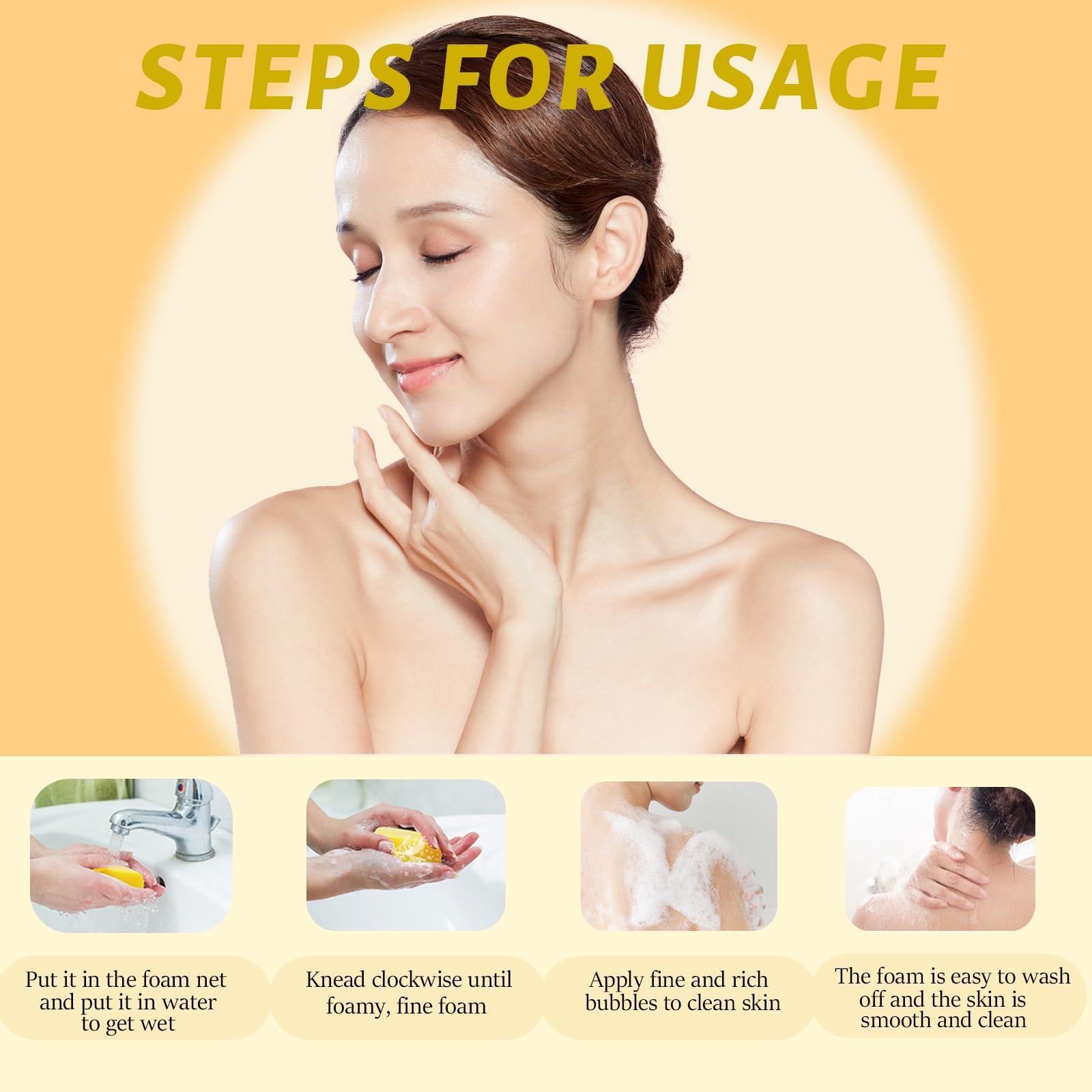 Umpeimvon turmeric soap foaming net included for richer cleansing